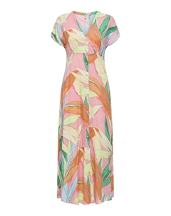 Платье длинное с принтом оранжевый Only