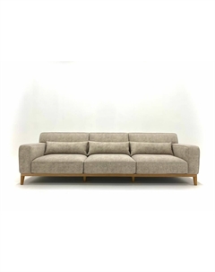 Модульный диван обивки из велюра и массива бука бежевый Laredoute