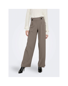 Брюки широкие с высокой посадкой каштановый Laredoute