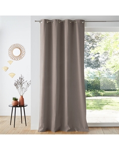 Штора изо льна и хлопка с люверсами Tama серый Laredoute