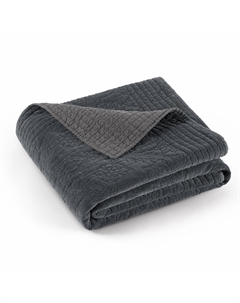 Плед из хлопка и льна с вытертым эффектом Elton серый Laredoute