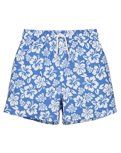 Шорты пляжные с цветочным принтом синий Laredoute