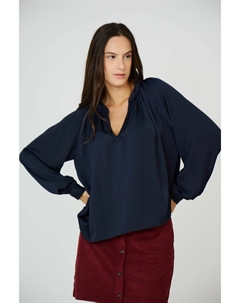 Блузка с V-образным вырезом синий See u soon