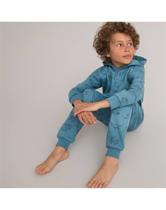 Пижама плотная с капюшоном из мольтона принт динозавры синий La redoute collections