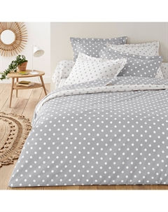 Пододеяльник 100 хлопок с рисунком в горошек Clarisse серый La redoute interieurs