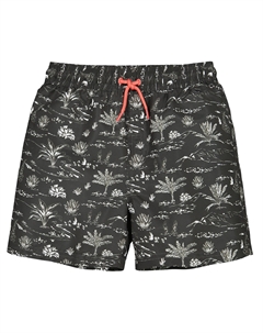 Шорты пляжные с принтом пейзаж черный Laredoute