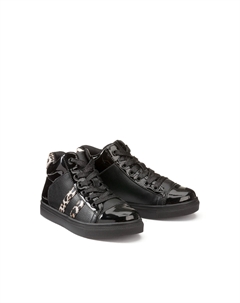 Кеды высокие на шнуровке вставки с леопардовым принтом черный Laredoute