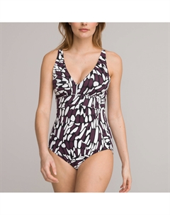 Купальник цельный с графичным принтом серый Anne weyburn