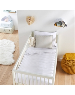 Однотонный детский пододеяльник из хлопка белый Laredoute