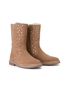 Сапоги из кожи на молнии принт звезды каштановый La redoute collections