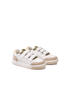 Кеды с застежкой на липучке белый La redoute collections