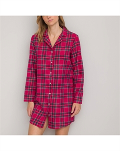 Ночная рубашка в форме сорочки в клетку красный Laredoute