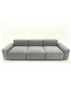 Модульный диван из велюра со спальным местом серый Laredoute
