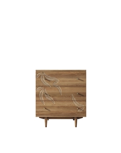 Комод 3 ящика с растением из ясеня каштановый So'home