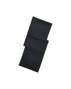 Шарф из шерсти мериноса с вышитым логотипом серый Polo ralph lauren