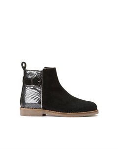 Кожаные ботинки на молнии черный Laredoute