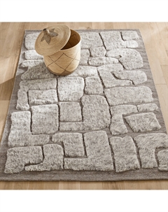 Ковер из шерсти из ткани меланж связанный вручную Teocali серый Laredoute