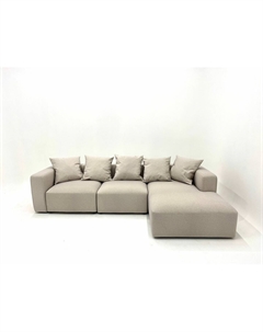 Модульный диван с обивкой из велюра бежевый Laredoute