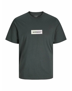 Футболка прямая с круглым вырезом и логотипом серый Laredoute