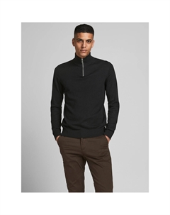 Пуловер с воротником-стойкой на молнии Emil черный Jack & jones