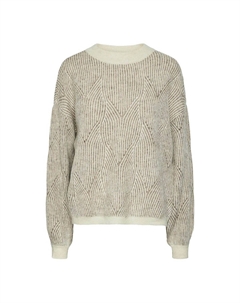 Пуловер с круглым вырезом рукава с напуском бежевый Pieces