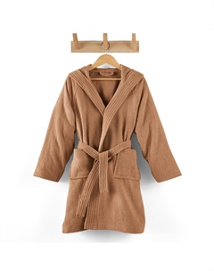 Халат детский с капюшоном 450 гм каштановый Laredoute
