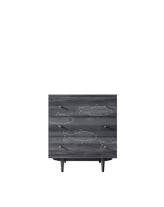 Комод 3 ящика с рыбами из ясеня черный So'home