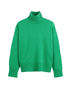 Пуловер из шерсти и кашемира изготовленный во Франции зеленый La redoute collections