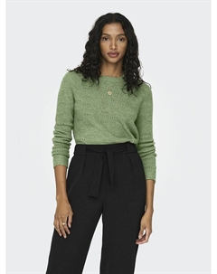 Пуловер из объемного трикотажа с круглым вырезом зеленый Laredoute