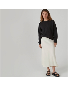 Длинная расклешенная юбка из матового атласа Signature MARION белый Laredoute