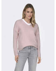 Пуловер из пышного трикотажа розовый Only