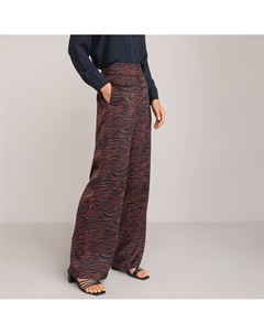 Брюки широкие из сатина принт зебра синий Laredoute