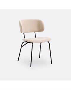 Стул из текстурированной ткани и стали Julia бежевый Laredoute