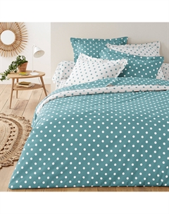 Пододеяльник 100 хлопок с рисунком в горошек Clarisse синий La redoute interieurs