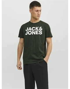 Футболка с круглым вырезом короткими рукавами и принтом спереди зеленый Laredoute