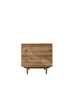 Комод 2 ящика с растением из ясеня каштановый So'home