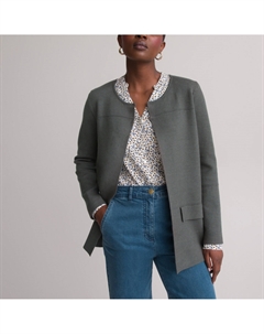 Кардиган длинный из трикотажа серый Laredoute