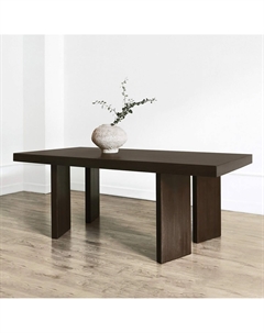 Стол обеденный из шпона ореха на 7 персон каштановый Laredoute