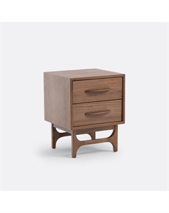 Винтажная прикроватная тумбочка 2 ящика Larsen каштановый La redoute interieurs
