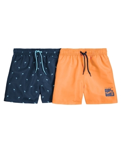 Комплект из двух пляжных шорт  La Redoute оранжевый Laredoute