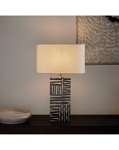 Лампа настольная из черно-белого пластика Kucha черный Am.pm.