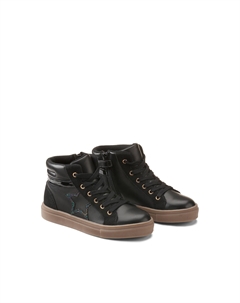 Кеды высокие на молнии и шнуровке черный La redoute collections