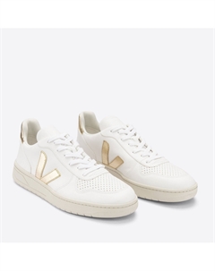 Кеды на шнуровке из кожи V-10 Chormefree белый Laredoute