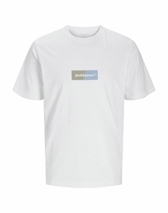 Футболка прямая с круглым вырезом и логотипом белый Jack & jones