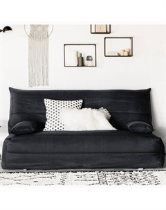 Стеганый чехол из поликоттона для дивана-аккордеона ASARET черный So'home
