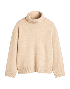 Пуловер с высоким воротником из пышного трикотажа бежевый La redoute collections