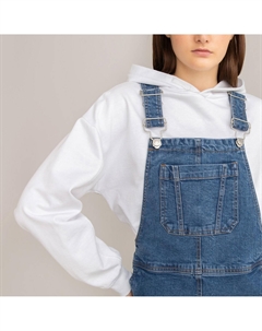 Свитшот с укороченным капюшоном белый La redoute collections