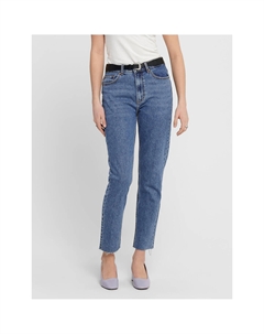 Джинсы прямые с завышенной талией синий Only