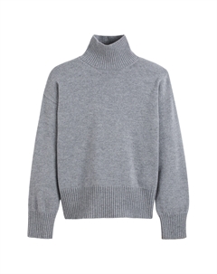 Пуловер из шерсти и кашемира изготовленный во Франции серый La redoute collections
