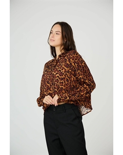Блузка с V-образным вырезом каштановый See u soon